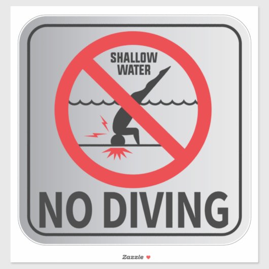 Sticker Signe d'eau faible de plongée (Feuille)