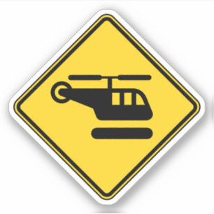Sticker Signe d'hélicoptère de précaution