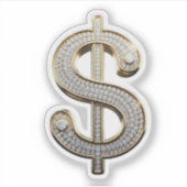 Sticker Signe diamant et argent Dollar (Devant)
