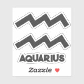 Sticker Signe du zodiaque Aquaire Gras Horoscope Texte per (Feuille)