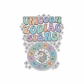 Sticker Signe du zodiaque licorne Kawaii Vector Design_1 (Devant)