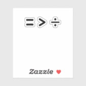 Sticker signe égal mathématique supérieur à Diviser (Feuille)