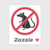 Sticker Signe interdit aux rats (Feuille)