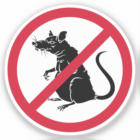 Sticker Signe interdit aux rats (Recto)