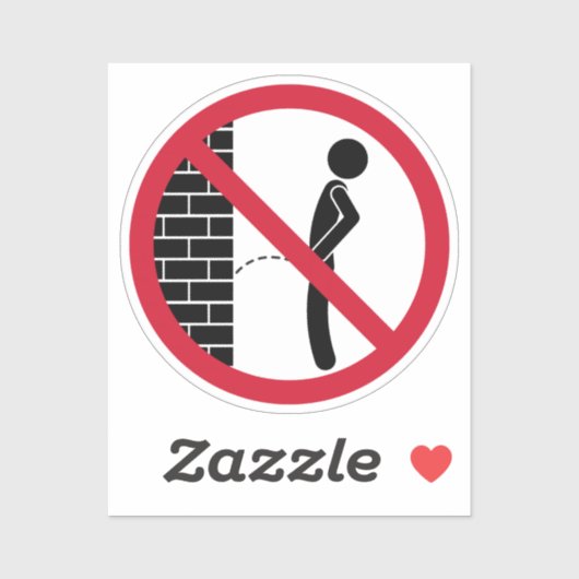 Sticker Signe interdit de Peeing (Feuille)