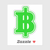 Sticker SIGNE VERT BAHT ฿ devises thaïlandaises ฿ (Feuille)