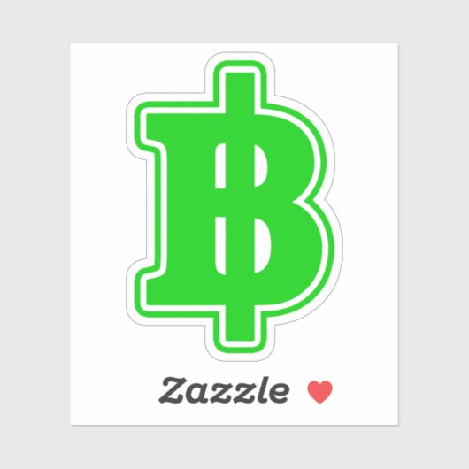 Sticker SIGNE VERT BAHT ฿ devises thaïlandaises ฿ (Feuille)