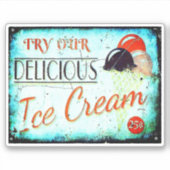 Sticker signe vintage de crème glacée (Devant)