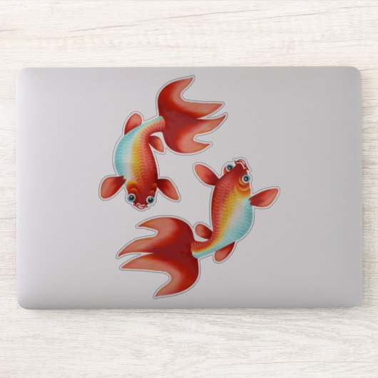Sticker SIGNE Zodiaque Koi Fish Pisces (Ordinateur)