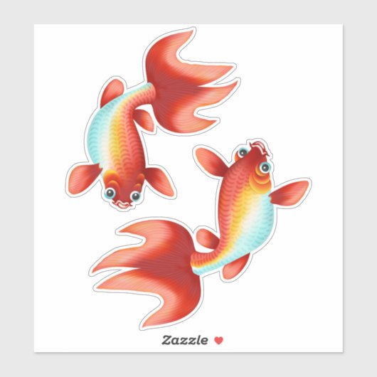 Sticker SIGNE Zodiaque Koi Fish Pisces (Feuille)