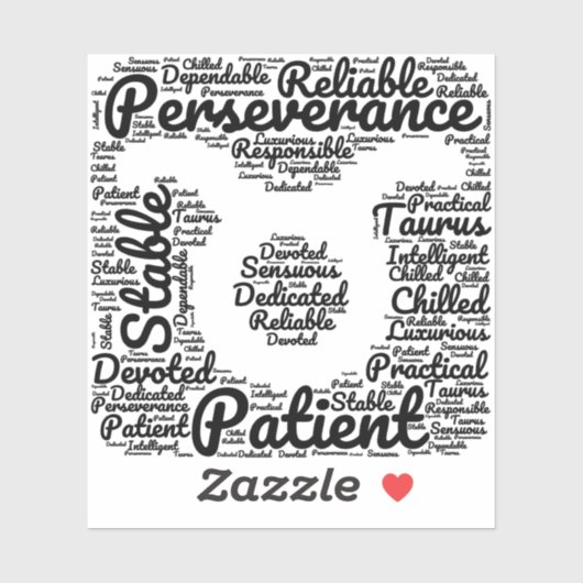 Sticker SIGNE Zodiaque Taurus noir (Feuille)