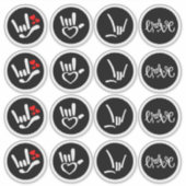 Sticker “Signed with Love – ASL ILY” (Devant)