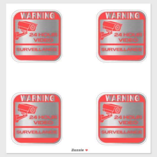Sticker Signes de surveillance vidéo, avertissement (Feuille)