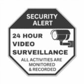 Sticker Signes de surveillance vidéo, Sécurité CCTV des en (Devant)