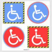 Sticker Signes pour fauteuil roulant handicapés (4 pack) (Feuille)