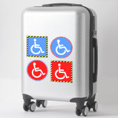 Sticker Signes pour fauteuil roulant handicapés (4 pack) (Sur valise)
