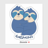 STICKER SIGNES ZODIAC AVEC PARCOURS ET GEMINI DE CAFÉ (Feuille)
