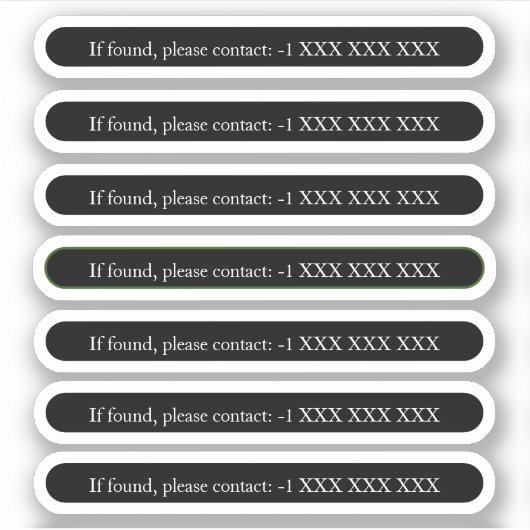 Sticker S'Il Est Trouvé, Veuillez Contacter L'Autocollant  (Devant)