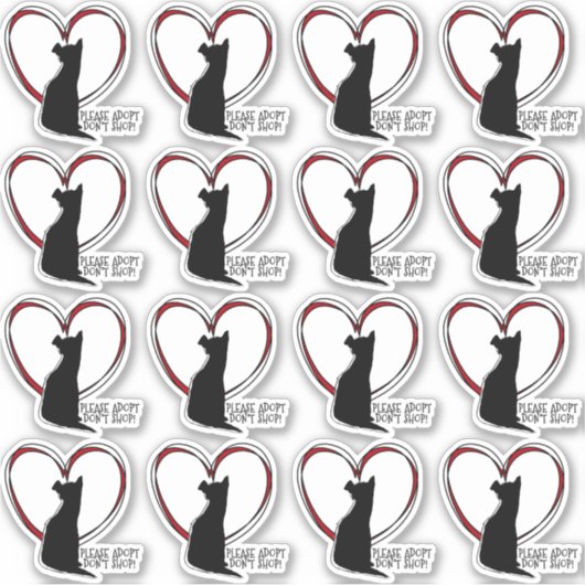 Sticker S'il vous plaît Adoptez Ne pas Acheter ! | Blanc o (Devant)