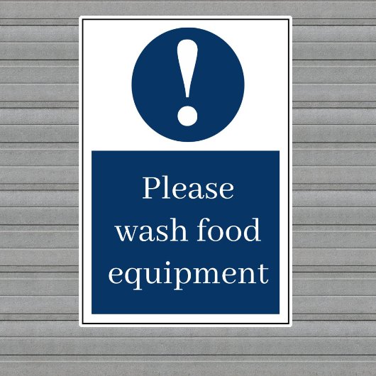 Sticker S'il vous plaît laver l'équipement