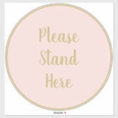 Sticker S'il vous plaît rester ici rose vif parquet de scr (Feuille)