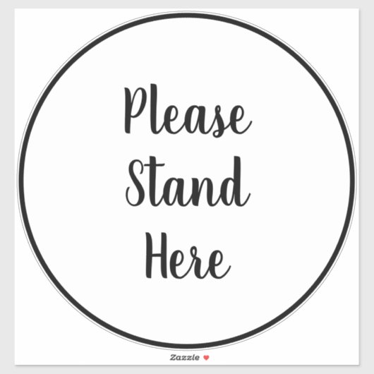Sticker S'il vous plaît rester ici script Large Floor Circ (Feuille)
