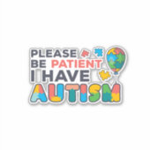 Sticker S'Il Vous Plaît, Soyez Patients, J'Ai Des Puzzles  (Devant)