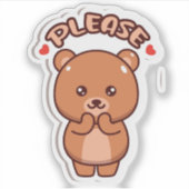 Sticker S'il vous plaît Teddy Bear (Devant)