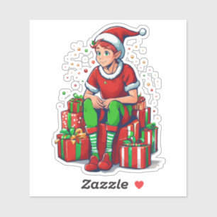 Sticker Silencieux Noël Père Noël Elf Kid