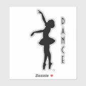Sticker Silhouette Ballerina Noire Classique (Feuille)
