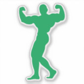 Sticker silhouette bodybuilding 10 musculation pose 1 (Devant)