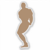 Sticker silhouette bodybuilding 5 musculation pose 1 (Devant)