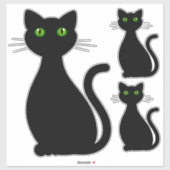 Sticker Silhouette Chat Noir (Feuille)