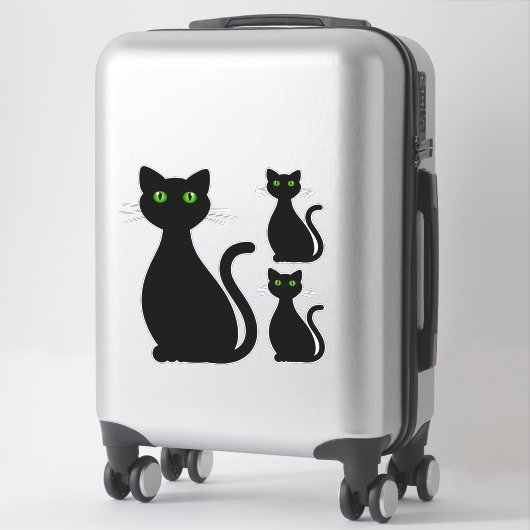 Sticker Silhouette Chat Noir (Sur valise)