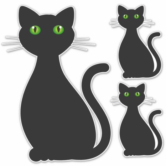 Sticker Silhouette Chat Noir (Devant)