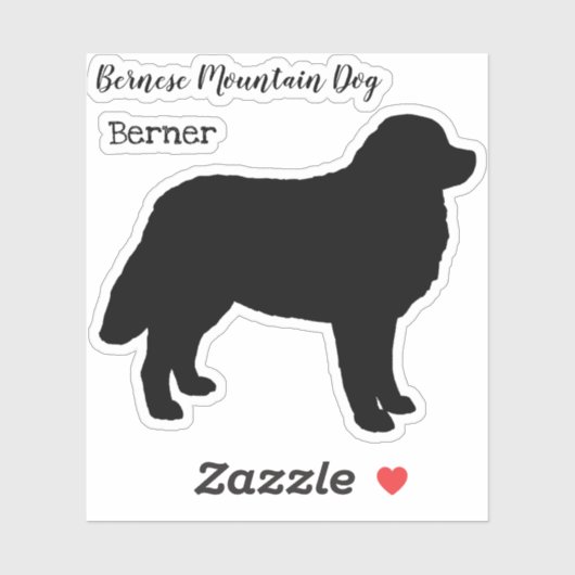 Sticker Silhouette Chien de Montagne Bernese (Feuille)