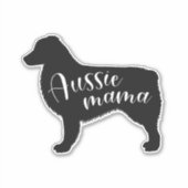 Sticker Silhouette de berger australien noir "Aussie Mama" (Devant)
