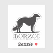 Sticker Silhouette de Borzoï (Feuille)