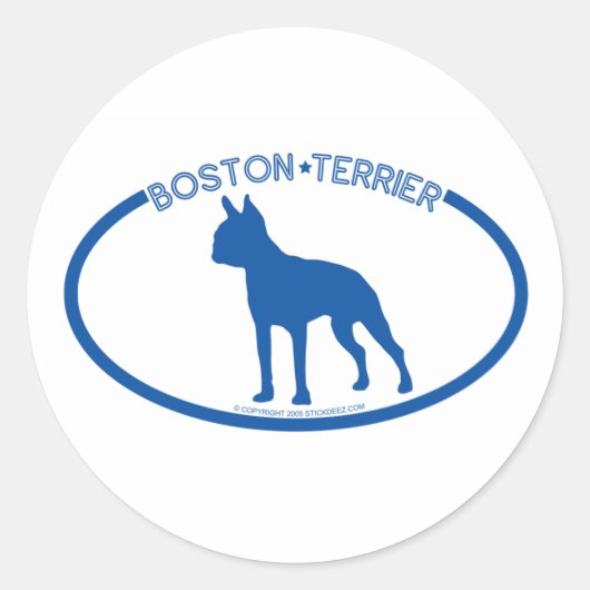 Sticker Silhouette de Boston Terrier (Devant)