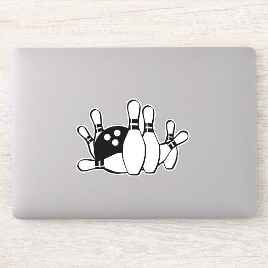 Sticker Silhouette de Bowling WIth Bowling Pins et Ball (Ordinateur)