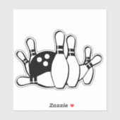 Sticker Silhouette de Bowling WIth Bowling Pins et Ball (Feuille)