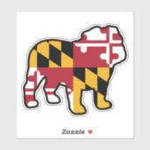 Sticker Silhouette de Bulldog anglais avec drapeau du Mary (Feuille)