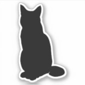 Sticker Silhouette de chat à assise couleur personnalisée (Devant)