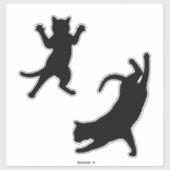 Sticker Silhouette de chat drôle (Feuille)
