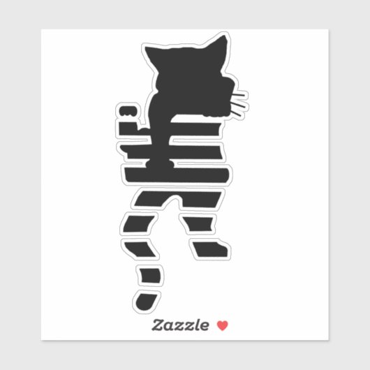 Sticker Silhouette de chat noir (Feuille)