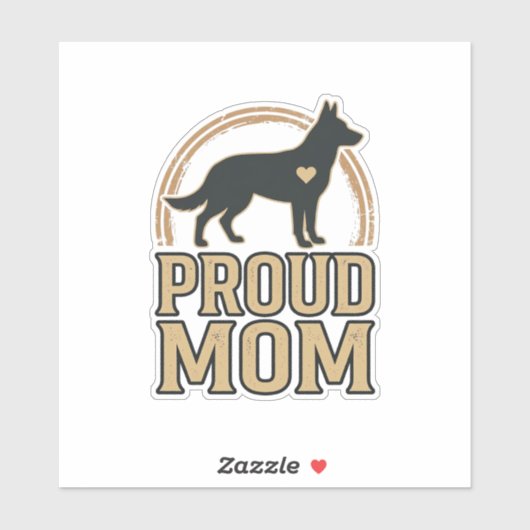Sticker Silhouette de chien de mère fière Design vectoriel (Feuille)