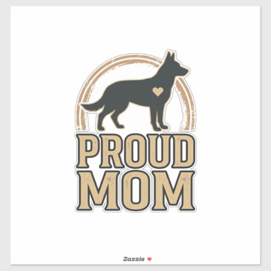 Sticker Silhouette de chien de mère fière Design vectoriel (Feuille)