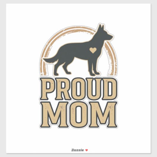 Sticker Silhouette de chien de mère fière Design vectoriel (Feuille)