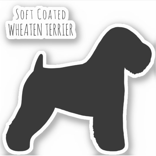 Sticker Silhouette de chien de Terrier à revêtement doux (Devant)