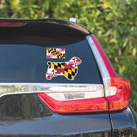 Silhouette de Chien Espagnol avec Drapeau Maryland
